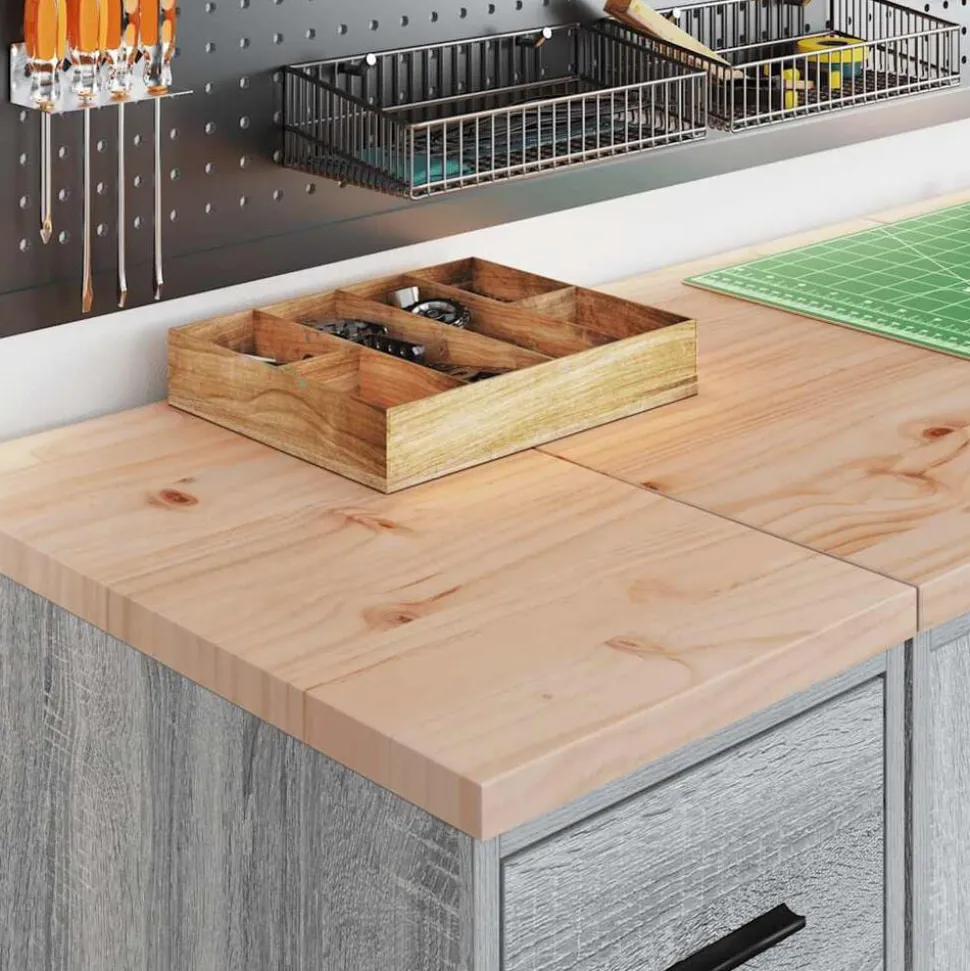 vidaXL Garagekast 30x51x85 cm massief grenenhout grijs sonoma
