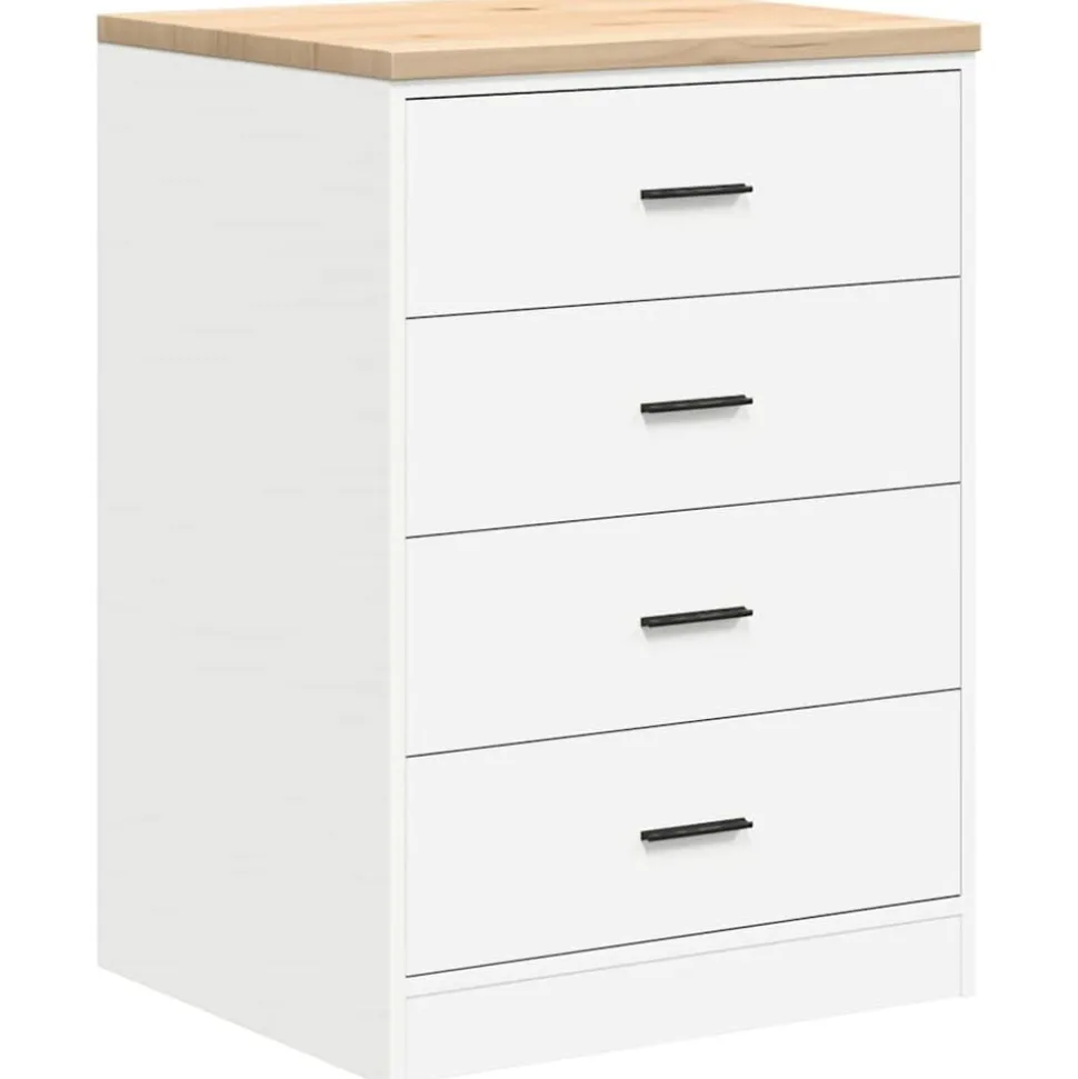 vidaXL Garagekast 60x51x85 cm massief grenenhout wit