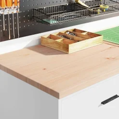 vidaXL Garagekast 60x51x85 cm massief grenenhout wit