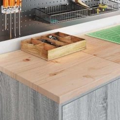 vidaXL Garagekast 40x51x85 cm massief grenenhout grijs sonoma