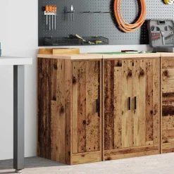vidaXL Garagekast 30x51x85 cm massief grenenhout oud hout