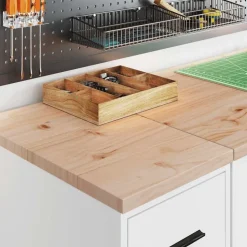 vidaXL Garagekast 30x51x85 cm massief grenenhout wit