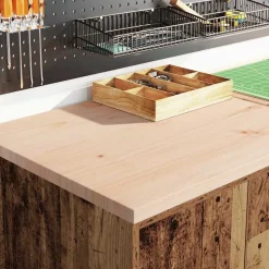 vidaXL Garagekast 60x51x85 cm massief grenenhout oud hout