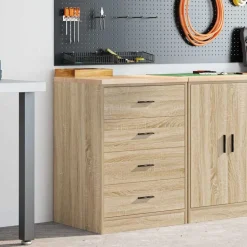 vidaXL Garagekast 60x51x85 cm massief grenenhout sonoma eikenkleurig
