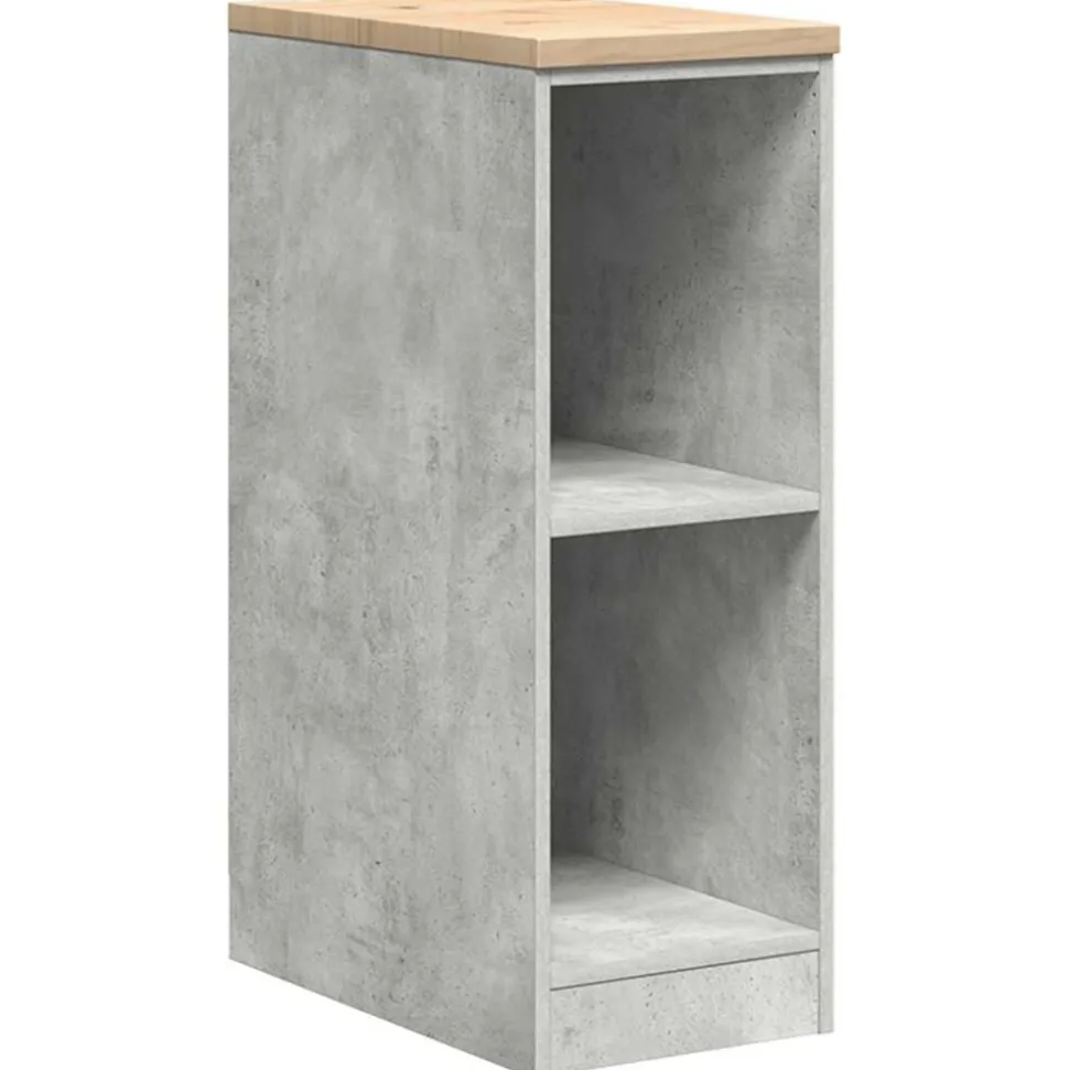 vidaXL Garagekast 30x51x85 cm massief grenenhout betongrijs