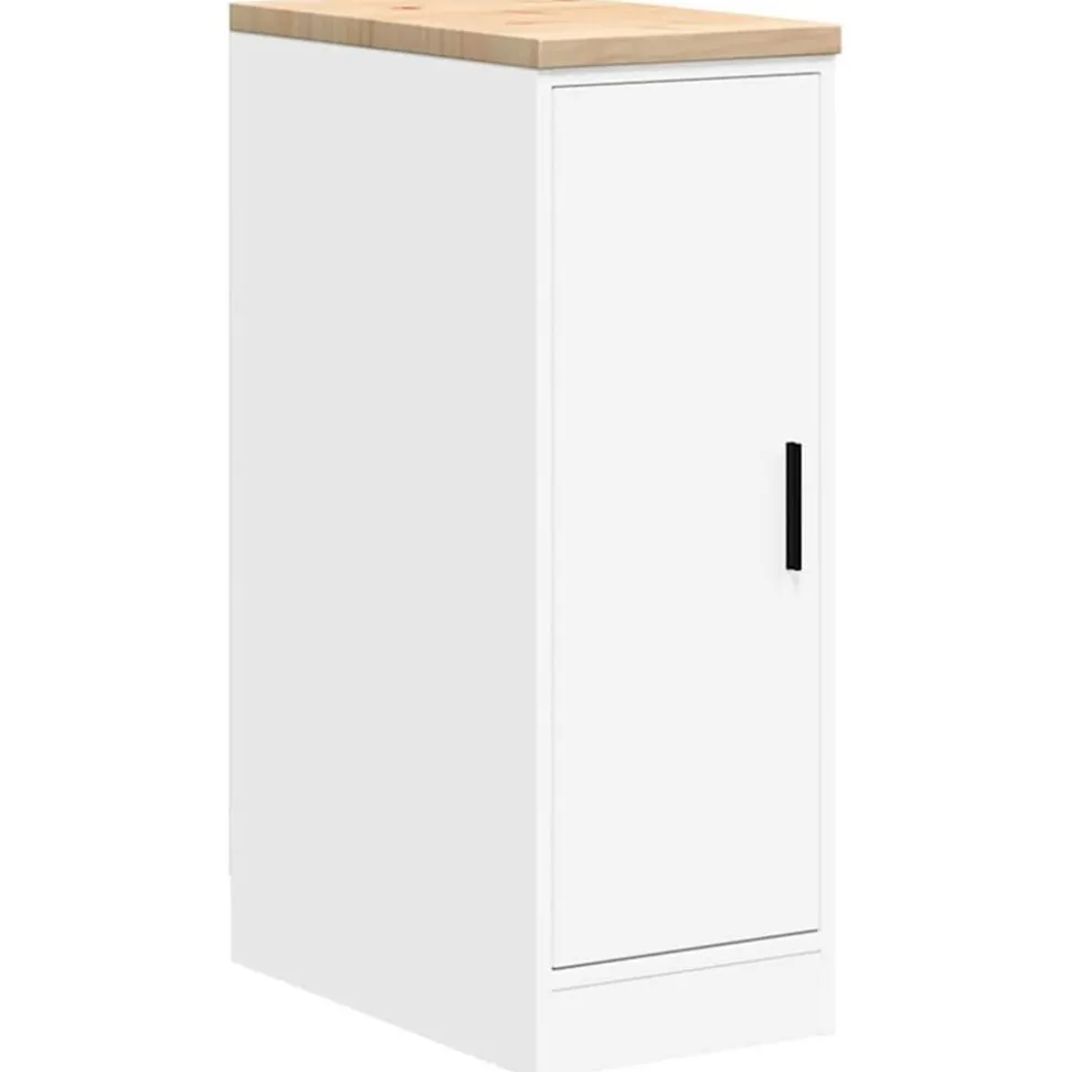 vidaXL Garagekast 30x51x85 cm massief grenenhout wit