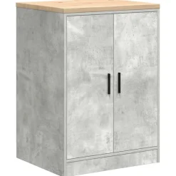 vidaXL Garagekast 60x51x85 cm massief grenenhout betongrijs