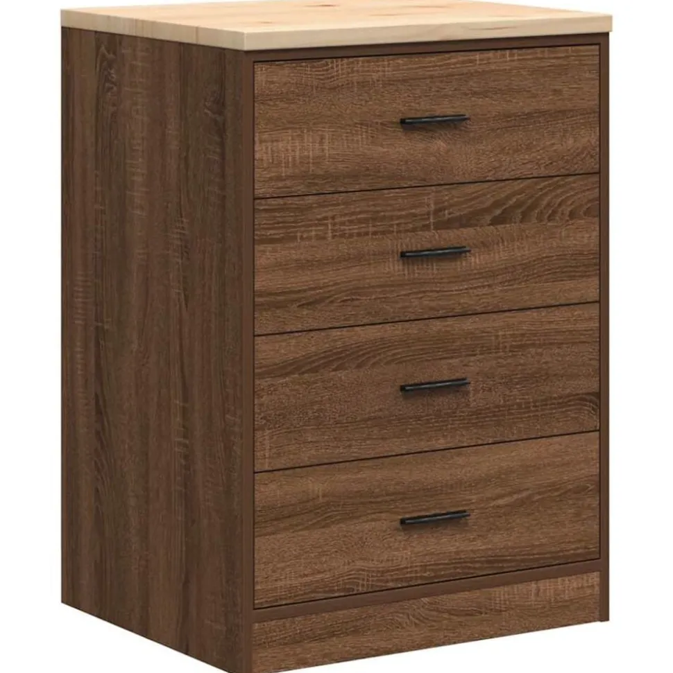 vidaXL Garagekast 60x51x85 cm massief grenenhout bruin eikenkleurig