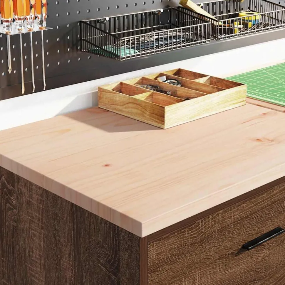 vidaXL Garagekast 60x51x85 cm massief grenenhout bruin eikenkleurig