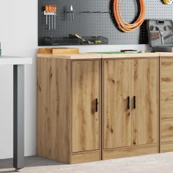 vidaXL Garagekast 30x51x85 cm massief grenenhout artisan eikenkleurig