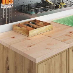 vidaXL Garagekast 30x51x85 cm massief grenenhout artisan eikenkleurig