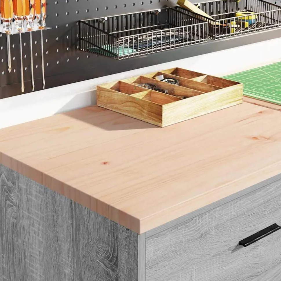 vidaXL Garagekast 60x51x85 cm massief grenenhout grijs sonoma
