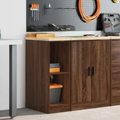 vidaXL Garagekast 30x51x85 cm massief grenenhout bruin eikenkleurig