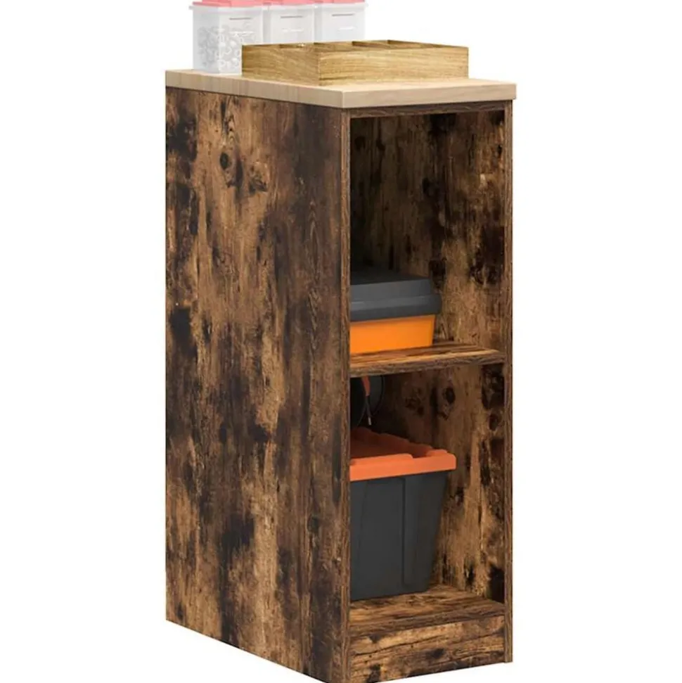 vidaXL Garagekast 30x51x85 cm massief grenenhout gerookt eiken