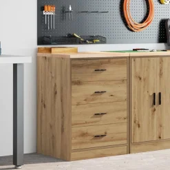 vidaXL Garagekast 60x51x85 cm massief grenenhout artisan eikenkleurig