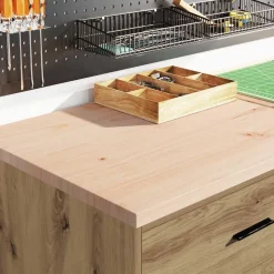 vidaXL Garagekast 60x51x85 cm massief grenenhout artisan eikenkleurig