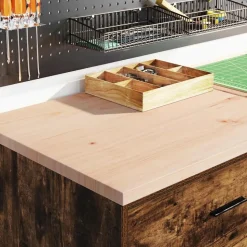 vidaXL Garagekast 60x51x85 cm massief grenenhout gerookt eiken