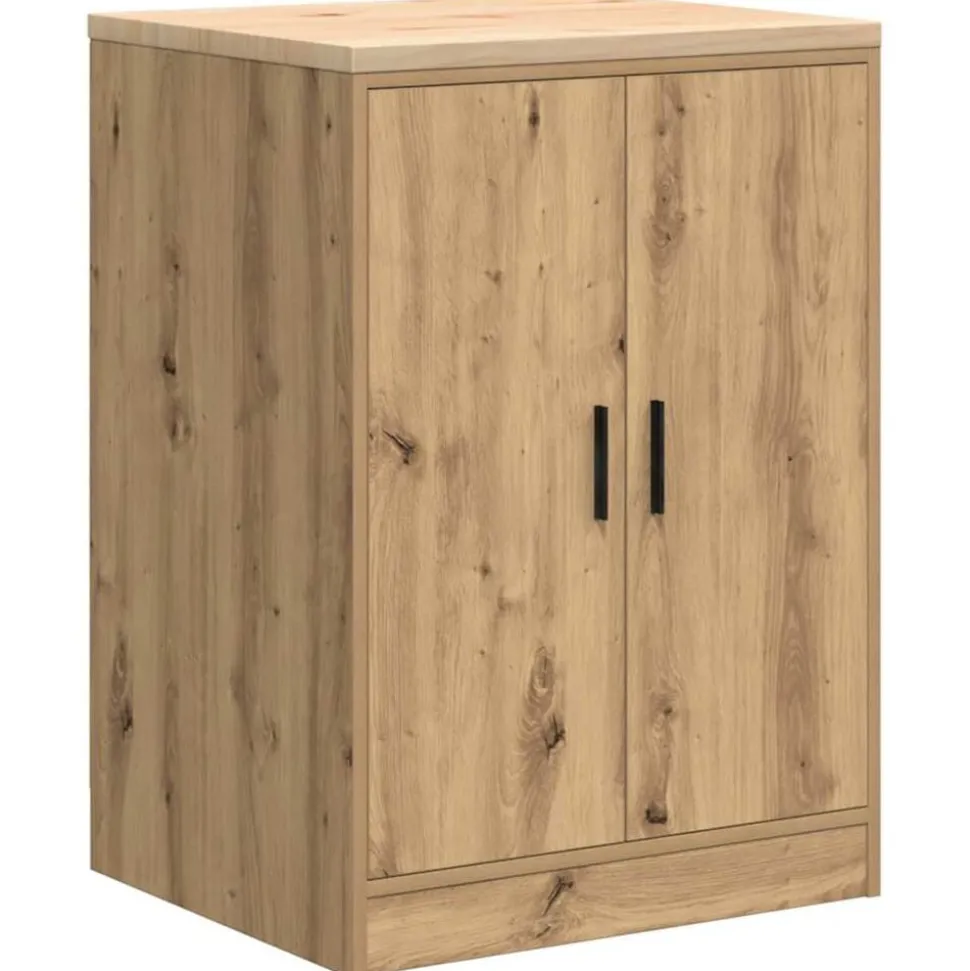 vidaXL Garagekast 60x51x85 cm massief grenenhout artisan eikenkleurig