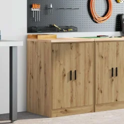 vidaXL Garagekast 60x51x85 cm massief grenenhout artisan eikenkleurig