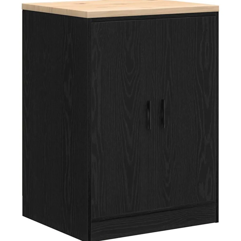 vidaXL Garagekast 60x51x85 cm massief grenenhout zwart