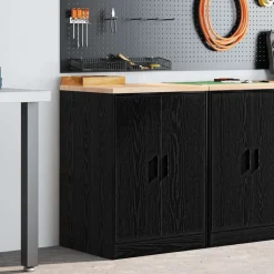 vidaXL Garagekast 60x51x85 cm massief grenenhout zwart