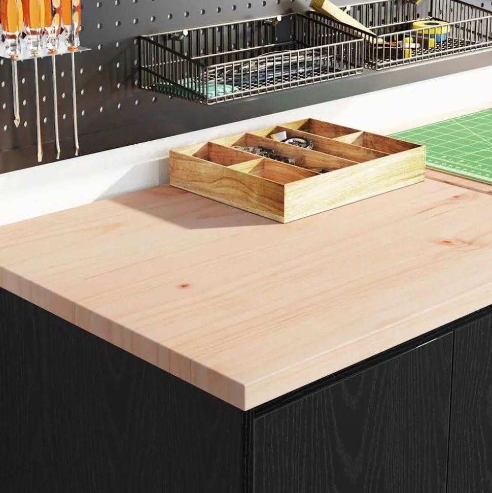 vidaXL Garagekast 60x51x85 cm massief grenenhout zwart