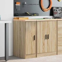 vidaXL Garagekast 30x51x85 cm massief grenenhout sonoma eikenkleurig