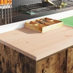 vidaXL Garagekast 60x51x85 cm massief grenenhout gerookt eiken