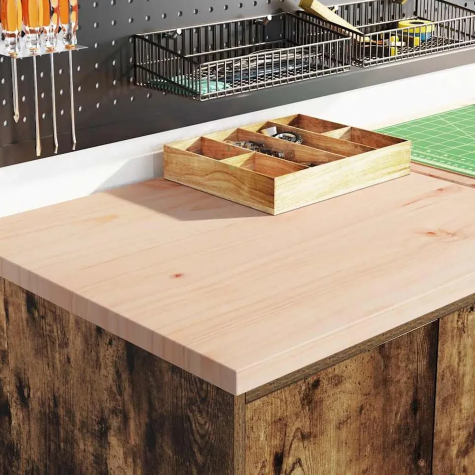 vidaXL Garagekast 60x51x85 cm massief grenenhout gerookt eiken