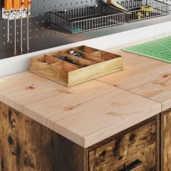 vidaXL Garagekast 30x51x85 cm massief grenenhout gerookt eiken