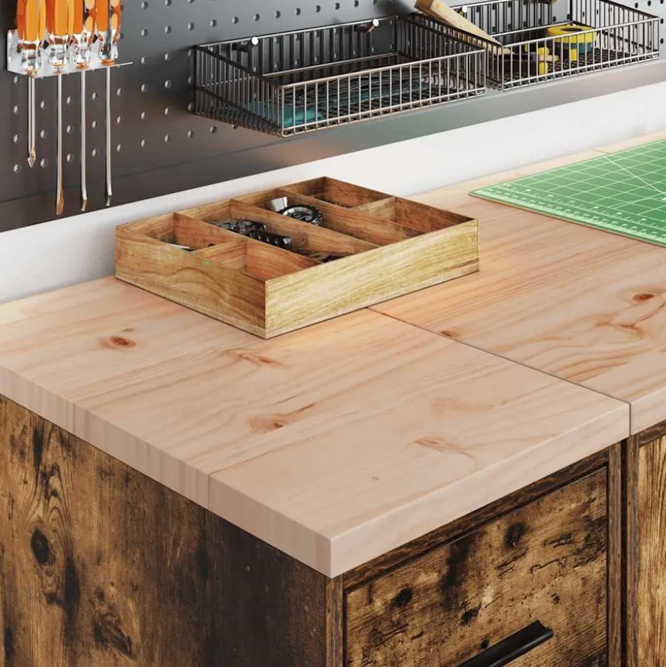 vidaXL Garagekast 30x51x85 cm massief grenenhout gerookt eiken