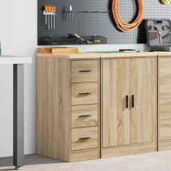 vidaXL Garagekast 30x51x85 cm massief grenenhout sonoma eikenkleurig