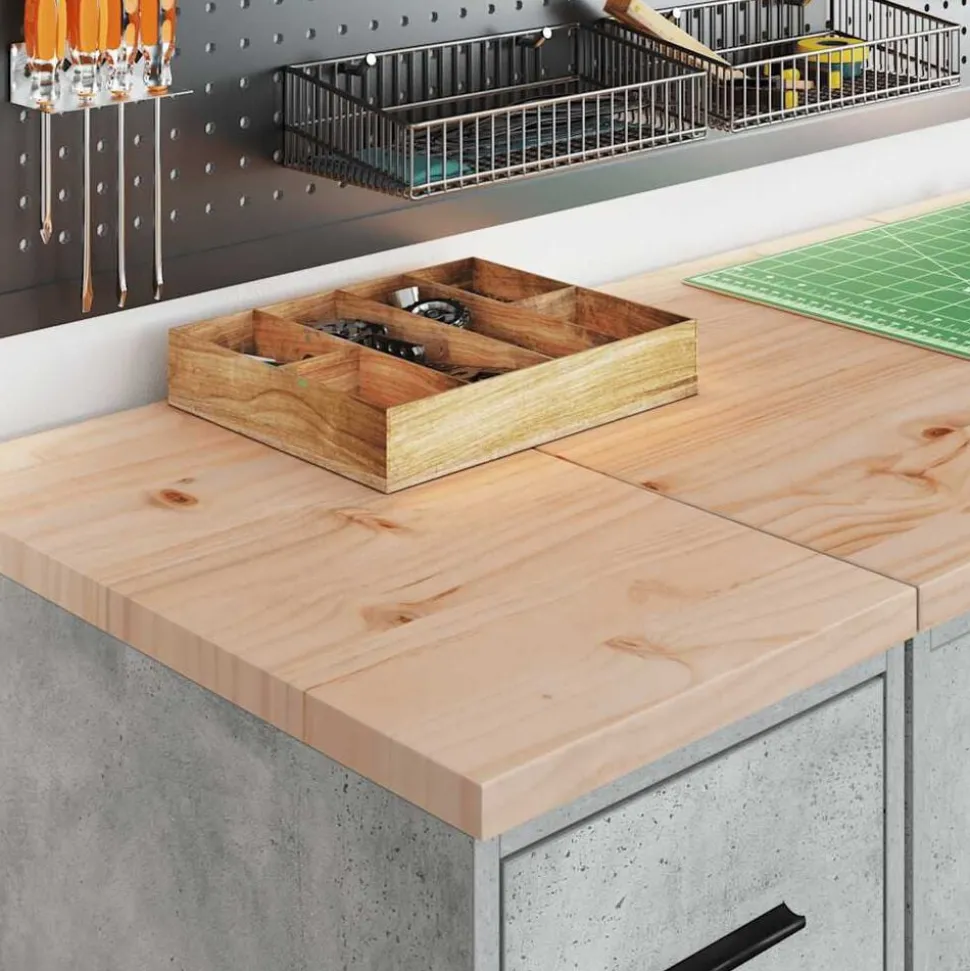 vidaXL Garagekast 30x51x85 cm massief grenenhout betongrijs