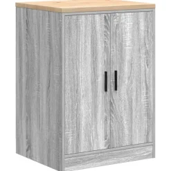 vidaXL Garagekast 60x51x85 cm massief grenenhout grijs sonoma