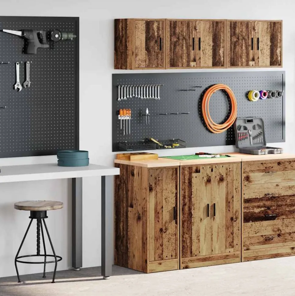 vidaXL Garagekasten 2 st bewerkt hout oud hout
