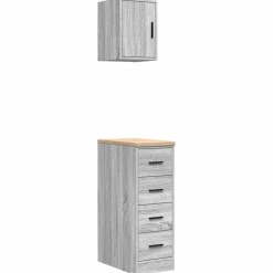 vidaXL Garagekasten 2 st bewerkt hout sonoma grijs