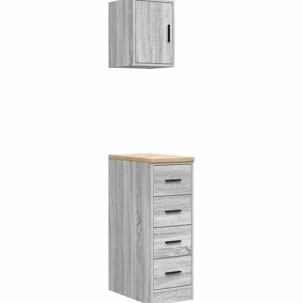 vidaXL Garagekasten 2 st bewerkt hout sonoma grijs