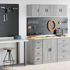 vidaXL Garagekasten 2 st bewerkt hout sonoma grijs