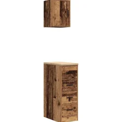 vidaXL Garagekasten 2 st bewerkt hout oud hout