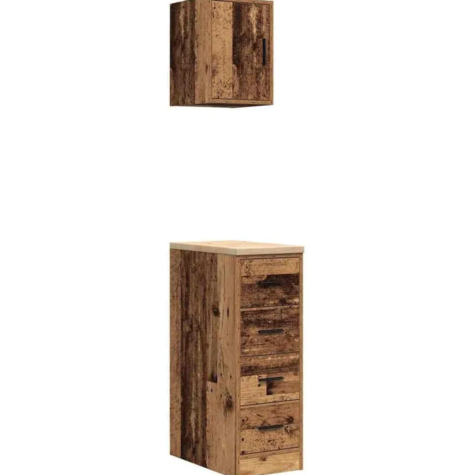 vidaXL Garagekasten 2 st bewerkt hout oud hout