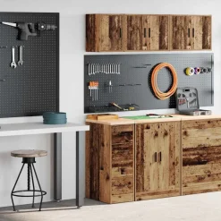 vidaXL Garagekasten 2 st bewerkt hout oud hout