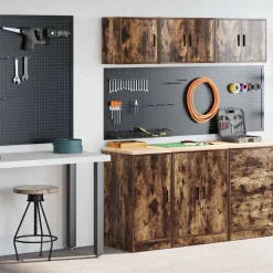 vidaXL Garagekasten 2 st Spaanplaat gerookt eiken