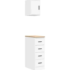 vidaXL Garagekasten 2 st spaanplaat wit
