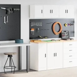vidaXL Garagekasten 2 st spaanplaat wit