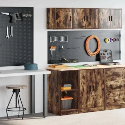 vidaXL Garagekasten 2 st Spaanplaat gerookt eiken