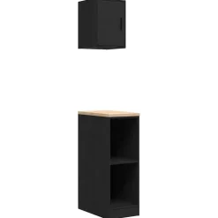 vidaXL Garagekasten 2 st spaanplaat zwart
