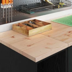 vidaXL Garagekasten 2 st spaanplaat zwart