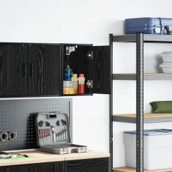 vidaXL Garagewandkast spaanplaat zwart