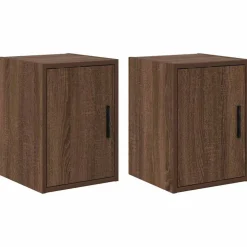 vidaXL Garagewandkasten 2 st spaanplaat bruin eiken