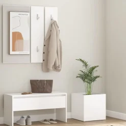 vidaXL Garderobe set bewerkt hout wit
